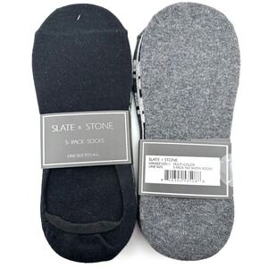 SLATE & STONE Assorted NWT Black & Gray No Show Socks 5-Packs